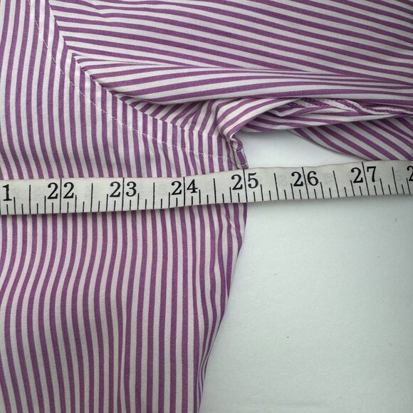 Turnbull & Asser READ Purple White Striped Dress Shirt100% Cotton Cuff Links XL - Picture 5 of 8